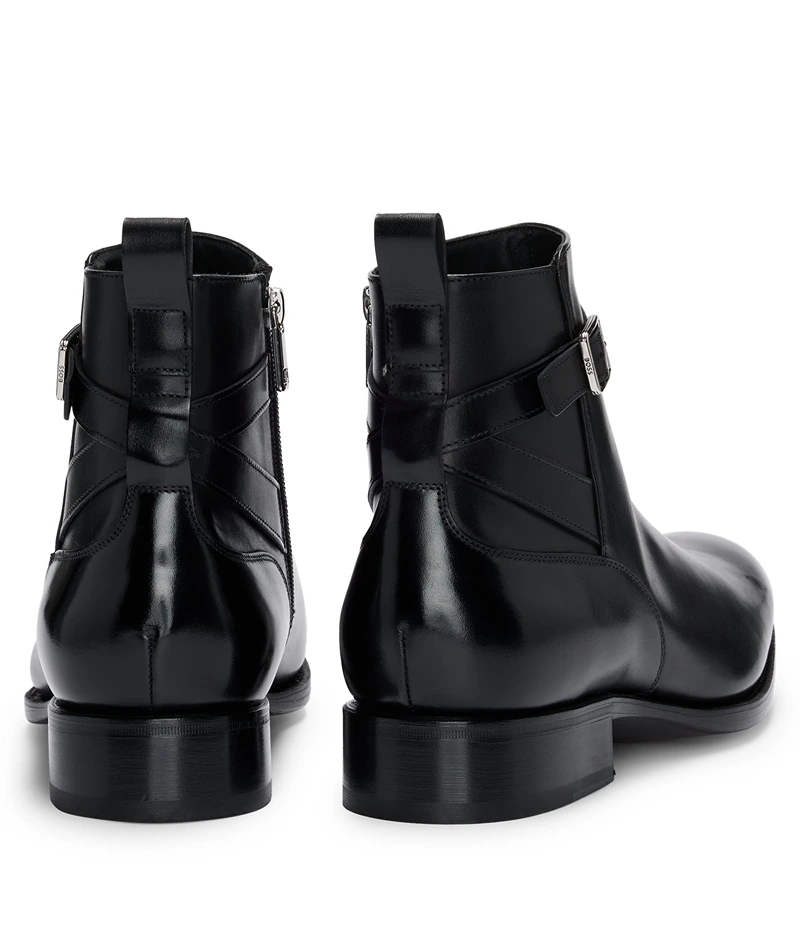 Botines Jodhpur de cuero, color negro para caballero marca BOSS