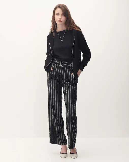Suéter tejido calado tipo sudadera marca Banana Republic