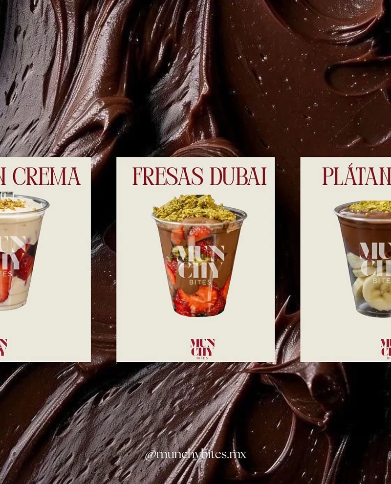 MUNCHY Menú de plátanos y fresas Outlet Puebla Premier
