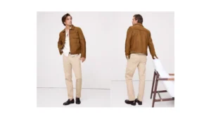 Chamarra café para hombre combinación y estilo masculino